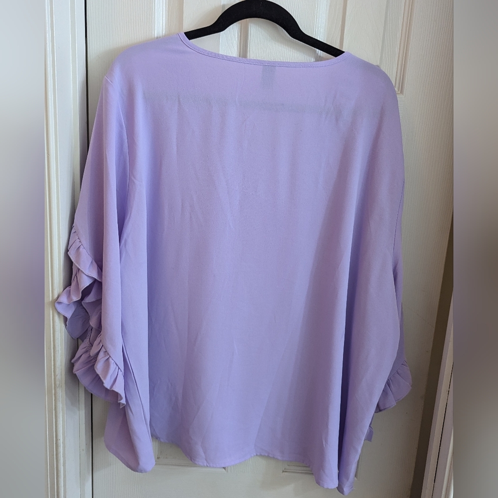 SHEIN Flutter Sleeve Blouse NWOT - Picture 3 of 6